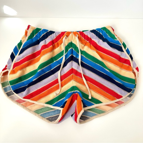 JUDITH MARCH Rainbow Terry Cloth Shorts with pockets - Picture 1 of 5